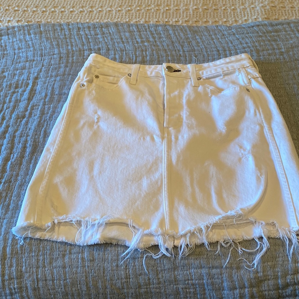 AMO white denim skirt